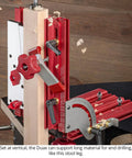 Dual Axis Angle Drilling Guide With Adjustable Fence And Clamp Table USA Made Drill Press Jig setup for vertical end drilling