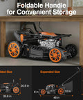 21 Inch Self Propelled Gas Lawn Mower With 170cc 4 Stroke OHV Engine Walk Behind For Thick Grass fuel-efficient mower with foldable handle under table
