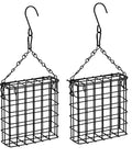 2 Pack Suet Bird Feeders For Outdoor Hanging, Backyard Bird Watching Station That Holds One Suet Cake Each, Durable Garden Cage To Attract Wild Birds In Your Yard