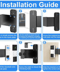 Anti Theft Doorbell Mount No Drill Universal Video Doorbell Bracket installation guide steps with adjustable mounting holder.