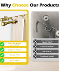 Comparison of telescoping double curtain rod set from 30 to 60 inches with gold finish against standard rod, highlighting features.