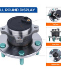 Pair Rear 512347 Wheel Hub Bearing Assembly For Mazda 3 2004 To 2013, Mazda 3 Sport 2009 To 2013, Mazda 5 2006 To 2017, 5 Lug With ABS, No Hassle Replacement, Easy Bolt On Install, Durable And Reliable displayed from multiple angles