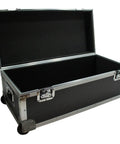 Midsize Drum Hardware Case Heavy Duty Hard Shell Utility Tote For Serious Gear Hauling Durable Plywood Road Transport Box, open view.