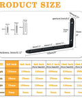 Heavy Duty L Shelf Brackets 5 By 3 Inch Badass Matte Black Floating Wall Mount Kit dimensions and details