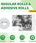 Camera Paper Refill That Fits Kid Cameras Smoothly No Jam Printing Dual Roll Set With Regular And Extra Rolls Easy Swap For Your Kids Mini Photo Printer Premium Quality 10-pack rolls, 25mm x 57mm