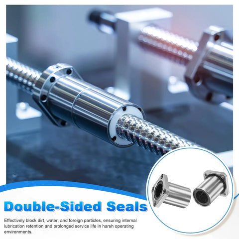 LMK25UU Linear Ball Bearings 25mm Bore 40mm OD 50mm Long 5.5mm Hole 4 Pack Round Flange Bushing with double-side seals