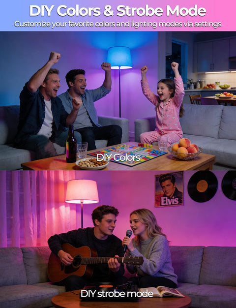 Color Changing LED Bulb With Remote Control, 120 Colors, 900 Lumens, 10W LED, 70W Equiv, RGB Mood Lighting For Your Pad, DIY Strobe Effect, A19 E26 Screw, 2 Pack
