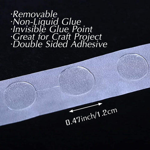 Clear Glue Dots Double Sided Adhesive For Balloons And Crafts Removable Sticky Points 1000 Pack on dark background