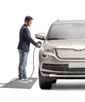 Bulletproof EV Charging Station Safety Mat And Heavy Duty Electrical Insulation Runner Keeping Power Cables Snag Free Through Daily Commutes And Road Trips 36 By 192 used during EV charging.