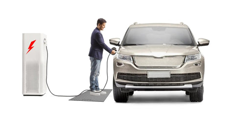 Bulletproof EV Charging Station Safety Mat And Heavy Duty Electrical Insulation Runner Keeping Power Cables Snag Free Through Daily Commutes And Road Trips 36 By 192 used during EV charging.