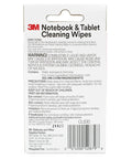 Back of Notebook Screen Cleaning Wipes For Electronics packaging with instructions and safety information