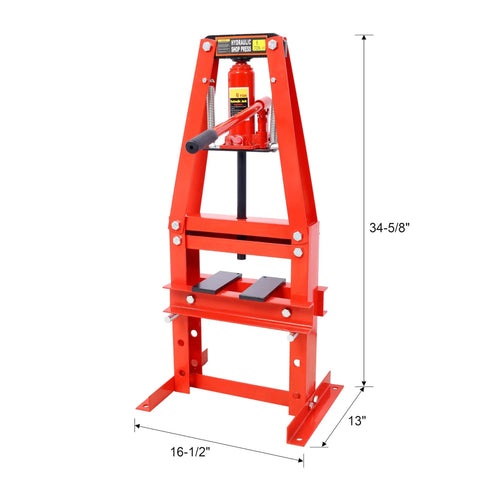 Heavy Duty 6 Ton Hydraulic A Frame Shop Press With Steel Plates Built Tough For Weekend Mechanic Jobs Smooth Height Adjustment For Stubborn Gears And Bushings