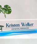 Custom Acrylic Desk Name Plate For Office Use, Personalize With Your Name And Title, Crystal Clear Nameplate For Desk Setup