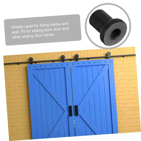 Carbon Steel Sliding Barn Door Track Spacers Kit 4 Pack Durable Wall Mount Connectors for Barn Door Hardware installation example