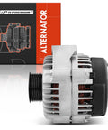 Side view of Heavy-Duty 105Amp 12V Alternator For 8.1L V8 Chevy GMC Kodiak C4500 C5500 C6500 C7500 Topkick 2001-2005 and packaging