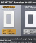 40 Pack Mid Size Screwless Decorator Wall Plate For 1 Gang Switch And Receptacle Covers, Glossy Off White UL Listed Durable Polycarbonate Display