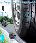 Car tire on grass with Three Steps for Using Two-Size Tire Plug Kit With Screw-In Plugs And Driver, Self-Sealing Tubeless Tire Repair