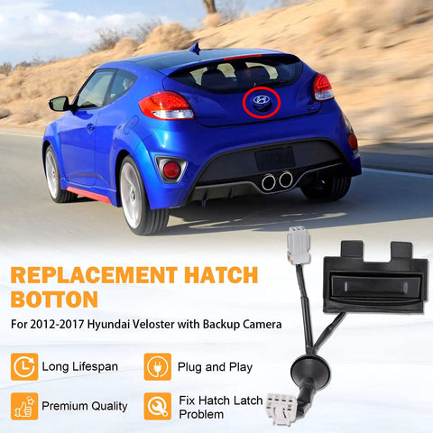 Hatch Release Button Trunk Latch Switch For 2012 2017 Hyundai Veloster 1.6L L4 Plug In Replacement For 81260 2V010 Back View