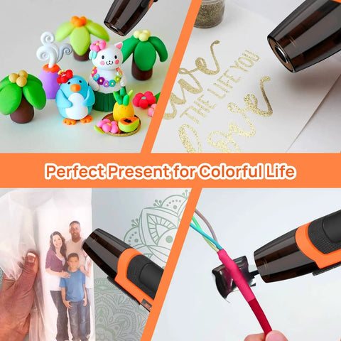 Mini Heat Gun for Crafts and DIY Projects, 350W Hot Air Gun Reaching 662 Fahrenheit with Reflector Nozzle in crafting and DIY uses