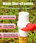 Five Pack Half Inch PVC Ball Valves With T Handle For Quick On Off Valve Threaded NPT Half Inch For Water Irrigation