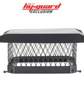 Bolt On Galvanized Steel Chimney Cover For Single Flue, 13 X 13 Inches, Mesh Three Quarter Inch, Fits Outside Clay Tile, Black