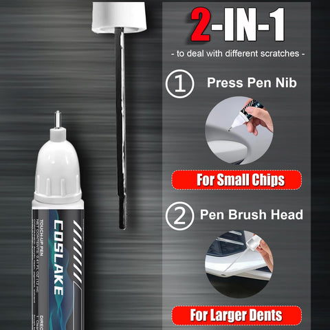 Buick White Frost Tricoat Touch Up Paint Kit For Cars - 2 In 1 Scratch Remover Pen With Disposable Micro Applicators details