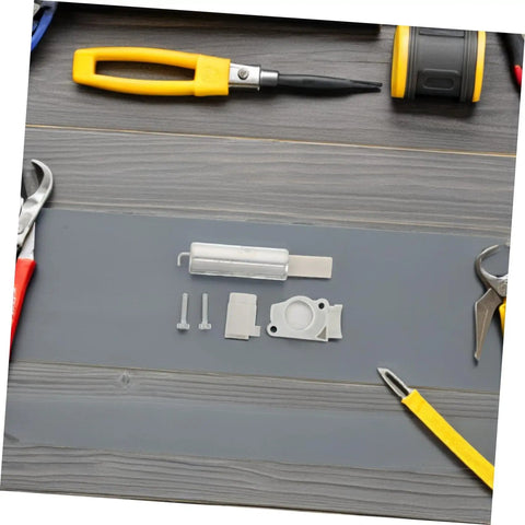 Heavy Duty Drive Belt Tensioner Assembly With Pulley Kit For Ts400 Concrete Cut-Off Saw Boosts Power Transmission And Cuts Slippage For Industrial Demolition Jobs That Get Heavy Work Done Fast., gray metal parts and screws on workbench