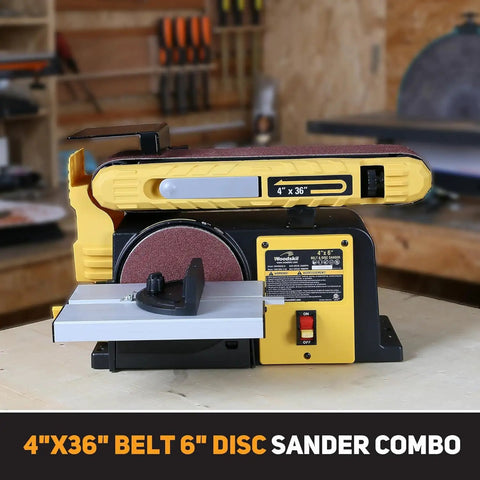 Pro Grade Belt And Disc Sander Combo With 4x36 Inch Belt And 6 Inch Disc, 3/4 HP Motor, Heavy Duty Woodworking Power Tool