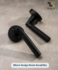 Matte Black Dummy Interior Door Handle Set Two Pack For Non Latching Doors Easy One Sided Install No Fuss Modern Interior Door Hardware For Home Improvement And Quick Upgrades. matte black knurled dummy handles, two-pack