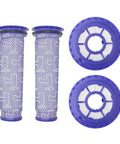 Two Pack Post And Pre Filter Set For Dyson Ball Vacuum Models DC41 DC65 DC66 UP13 UP20 UP30 Animal Multi Floor And Ball Animal 2 And 3 Replacement Filters Comparable To 92076901 And 92064001 showing two cylindrical pre-filters and two round HEPA filters