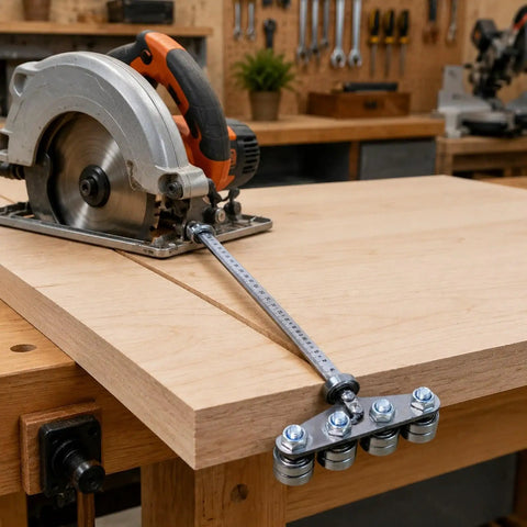 Circular Saw Guide Rail For Pro Grade Precision Cuts, 50cm Length, Go To Handy Tool For Garage, Shop, And Job Site, Positioning Gauges For Fine Furniture And Framing on plywood