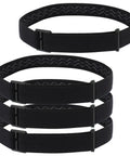 Elastic Headlamp Strap Replacement Band For Comfort Fit, 4 Pack, shown in black nylon with adjustable clasps, set on a white background.
