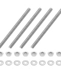 4 Pack M8 x 120mm Fully Threaded Rods In Stainless Steel With Right Hand Threads Includes 8 Nuts And 8 Flat Washers Great For Clamps Hangers And U Bolts Durable 201 Stainless Hardware Kit