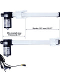 Rock Solid Linear Actuator Replacement For Power Recliner Lift Chairs Smooth Operator Motor KDPT007-156 model showing stroke size and wiring.