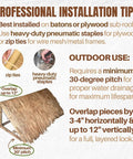 Professional installation tips for Mexican Palm Thatch Roll 35 Inch By 30 Ft Natural Tiki Bar Roof Palapa Thatched Roof