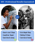 Comparison of DIY car paint repair using Mercedes Benz Iridium Silver Metallic Touch Up Paint 775 versus professional service.