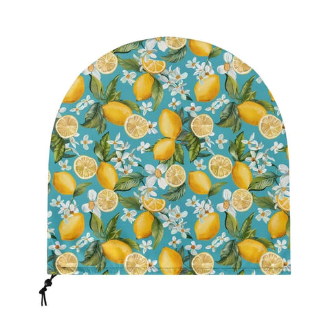 Heavy Duty Weatherproof Fan Cover Fits 24 Inch Outdoor Pedestal Wall Mount Industrial Fans Solid Cloth Guard with lemon pattern design.