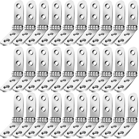 Heavy Duty 180 Degree Foldable Hinges For Wood Boxes And Cabinets Screw On Flap Hinge With Rounded Corner Buffer Metal Construction Pack Of 40 Or 48 Hinges Full Sweep Opening For Easy Access