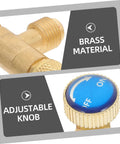 Close-up of Two Piece R410 To R22 Adapter Valve Core Removal Kit For Refrigeration Service and Electric Vehicle Charging Gear showing brass material and adjustable knob.