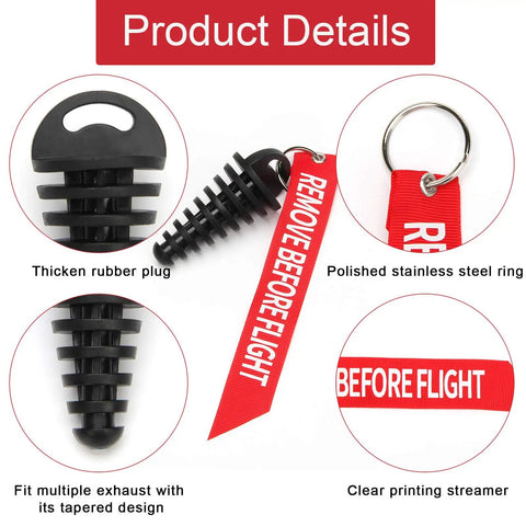 Exhaust Wash Plug For Motorcycles And Dirt Bikes 0.6 To 1.5 Inch Thick Rubber Fits 2 Stroke Exhaust Ports shown with red tag