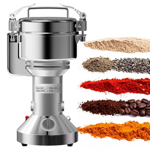 Powerhouse 1800W High Speed Grain Mill Grinder For Wheat Rice Corn Spices And Herbs 550g Stainless Steel with ground spices