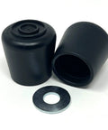 One Hundred Pack Black Rubber Folding Chair Leg Caps For Seven Eighth Inch Tubular Frames Non Marring Floor Savers Tough Grip Foot Pads