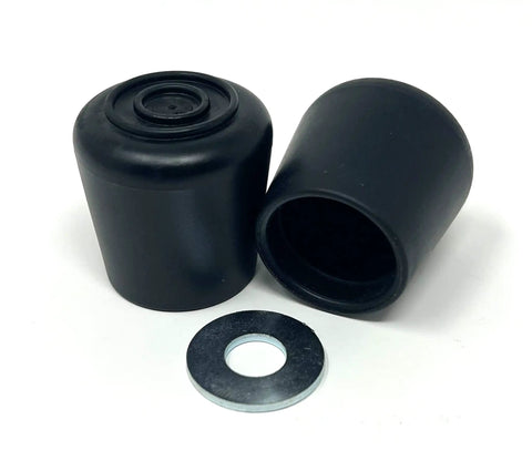 One Hundred Pack Black Rubber Folding Chair Leg Caps For Seven Eighth Inch Tubular Frames Non Marring Floor Savers Tough Grip Foot Pads