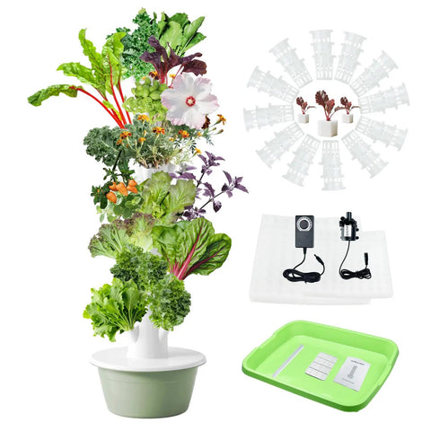 Dope Vertical Hydroponic Growing Tower Kit With Nine Layers And Thirty Six Plant Spots, accessories shown separately