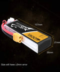 11.1V 1800mAh 3S 45C LiPo Battery Pack With XT60 Plug For FPV Drones And RC Helis, dimensions 107x35x21mm