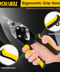 10 Inch Aviation Tin Snips Heavy Duty Metal Shears For Sheet Metal Cutting With Chrome Vanadium CrV Blade close-up