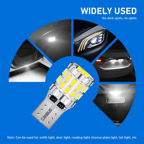Pack Of 2 Car Wide Led Lights 3W Bulbs Aluminum Reading Lights License Plate Lights Instrument Panel Lights Auto Bulb Replacements Universal Fit For Most Cars, Trucks, SUVs White displayed with usage examples
