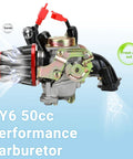 GY6 50cc CDI Kit With Carburetor, Ignition Coil, Rectifier Regulator And Solenoid Relay for 139QMB 4 Stroke Scooters close-up view