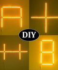 Lit Under Cabinet Lighting Kit With Eight 12 Inch LED Light Bars in DIY patterns, warm white glow, 1200 Lumen, 2700K.