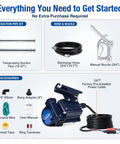 Built Tough 12V Fuel Transfer Pump Pushes Up To 15 Gpm With Solid Manual Nozzle And Flexible Hose for complete setup kit.